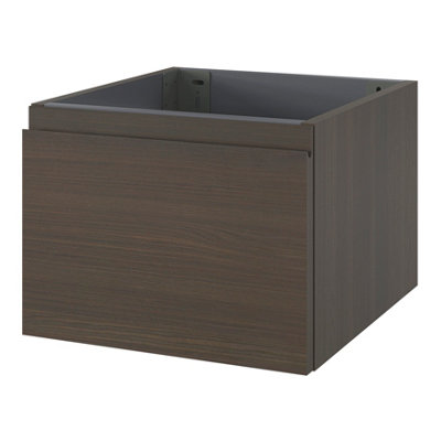 Goodhome Kentia Walnut Veneer Wall-Mounted Bathroom Cabinet (H) 300Mm (W) 400Mm
