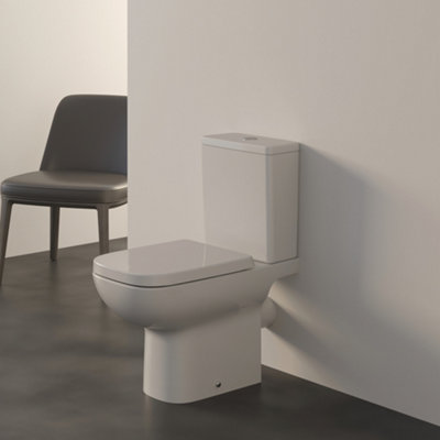 Ideal Standard I.life A White Rimless Square Open Back Toilet Set With Soft Close Seat & Close Coupled Cistern