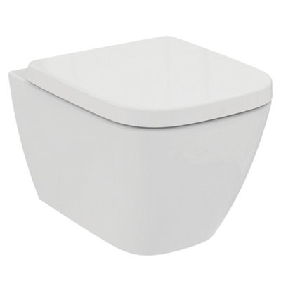 Ideal Standard I.life S White Wall Hung Square Toilet With Soft Close Seat & Concealed Cistern