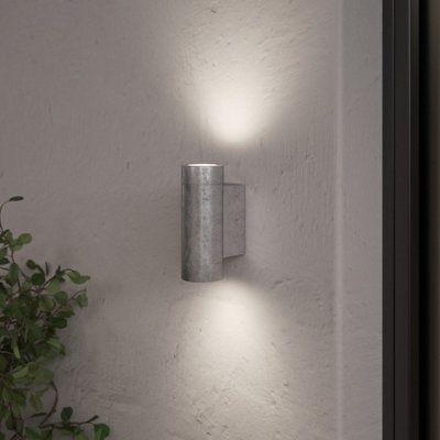 Goodhome Tongoa Fixed Silver Mains-Powered Outdoor Double Wall Light