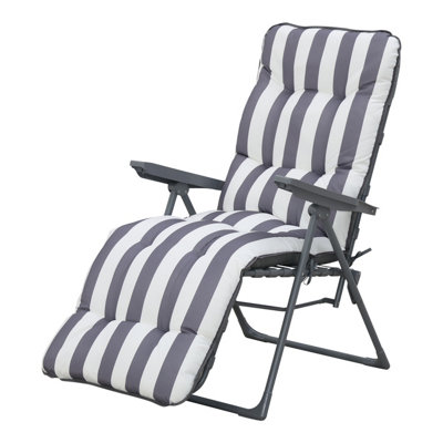 B&Q Grey Colorado Metal Sun Lounger