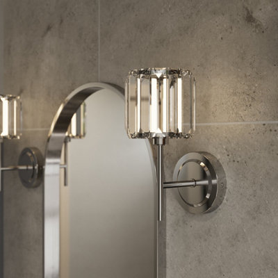 Goodhome Antpitta Chrome Effect Wired Led Bathroom Wall Light