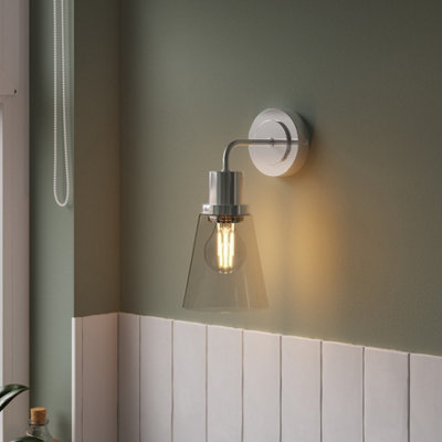 Goodhome Bobwhite Chrome Effect Wired Bathroom Wall Light