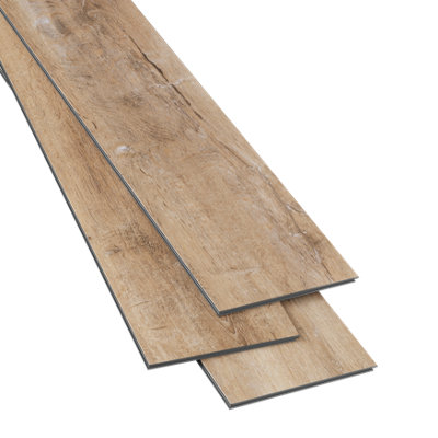 Goodhome Mambo Distressed Browm Rustic Wood Effect Click Vinyl Flooring Sample
