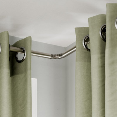 Goodhome Athens Brushed Satin Grey Nickel Effect Metal Clip Bay Bend, (L)220Mm (Dia)19Mm