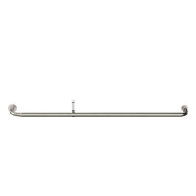Goodhome Athens Satin Grey Nickel Effect Extendable Single Curtain Pole Set, (L)1200Mm-2100Mm (Dia)28Mm