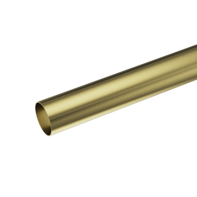 Goodhome Elasa Satin Brass Effect Curtain Pole, (L)2.5M (Dia)28Mm