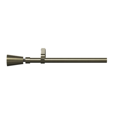 Goodhome Antiki Satin Antique Brass Effect Extendable Cone Single Curtain Pole Set, (L)1200Mm-2100Mm (Dia)19Mm