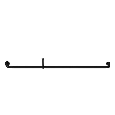 Goodhome Araxos Matt Black Extendable Single Curtain Pole Set, (L)1200Mm-2100Mm (Dia)28Mm