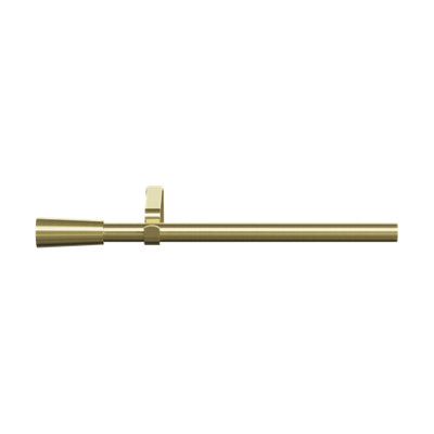 Goodhome Elasa Satin Brass Effect Extendable Cone Single Curtain Pole Set, (L)1200Mm-2100Mm (Dia)19Mm