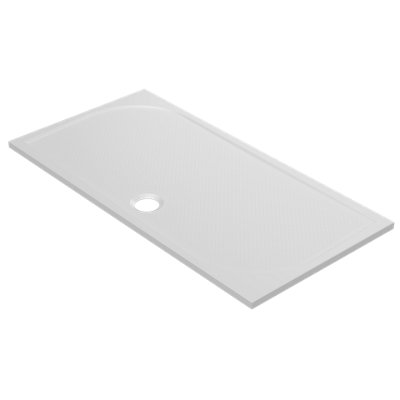 Goodhome Limski White Rectangular Centre Drain Shower Tray (L)1400Mm (W)700Mm (H) 27Mm