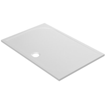 Goodhome Limski White Rectangular Centre Drain Shower Tray (L)1200Mm (W)700Mm (H) 27Mm
