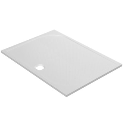Goodhome Limski White Rectangular Centre Drain Shower Tray (L)1200Mm (W)900Mm (H) 27Mm