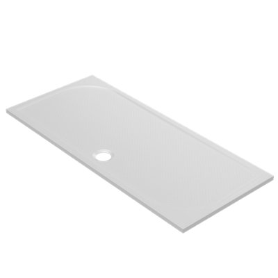 Goodhome Limski White Rectangular Centre Drain Shower Tray (L)1600Mm (W)700Mm (H) 27Mm