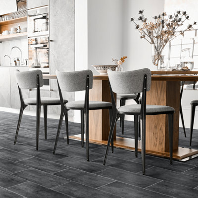B&Q Precut Dark Grey & Blue Slate Tile Effect Sheet Vinyl, 4M²