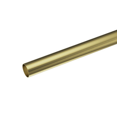 Goodhome Elasa Satin Brass Effect Curtain Pole, (L)2.5M (Dia)19Mm