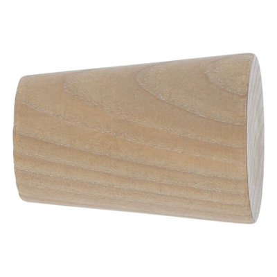 Goodhome Symi Natural Oak Effect Ash Curtain Pole Finial (Dia)28Mm