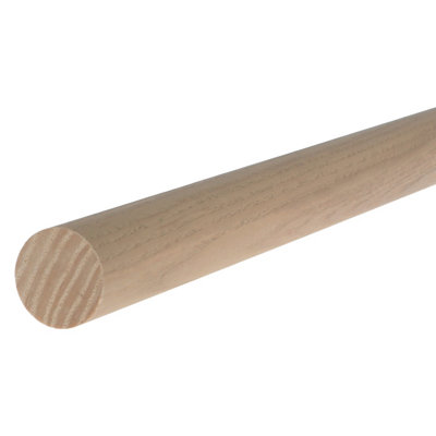 Goodhome Symi Matt Natural Oak Effect Curtain Pole, (L)1.5M (Dia)28Mm