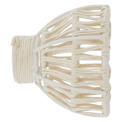 Goodhome Symi Natural Oak Effect Rattan Curtain Pole Finial (Dia)28Mm