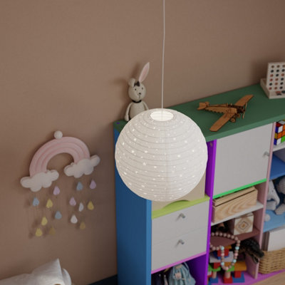 Goodhome Greylag White Star Round Lamp Shade (D)38Cm