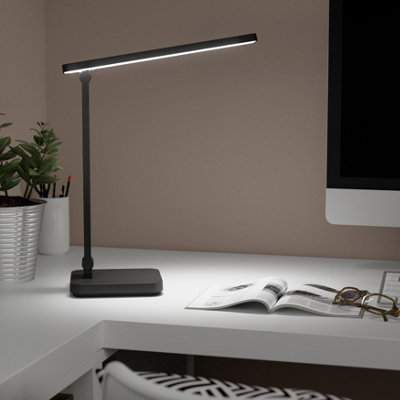 Goodhome Lapwing Straight Matt Black Integrated Led Table Lamp