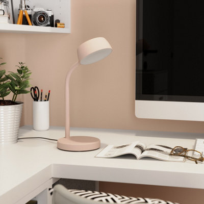 Goodhome Auklet Round Matt Pink Integrated Led Table Lamp