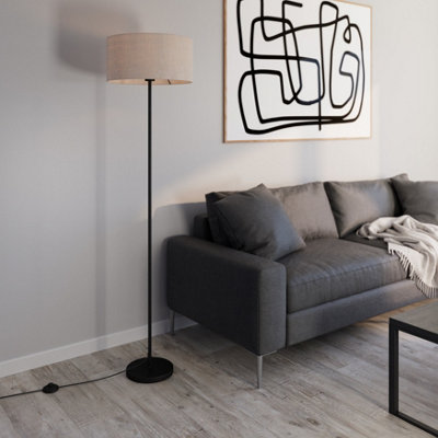 Goodhome Willet Matt Black Floor Lamp Base