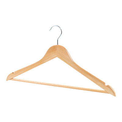 B&Q Natural Wooden Clothes Hangers, Pack Of 5