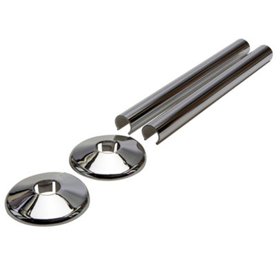 Talon Snappit Chrome Pipe Sleeve (Dia)15Mm, Set Of 2