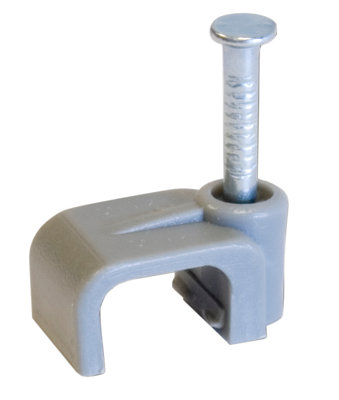 Corelectric Cable Clips Grey Flat 6Mm 24Mm Not Self-Adhesive Cable Clip Pack Of 20