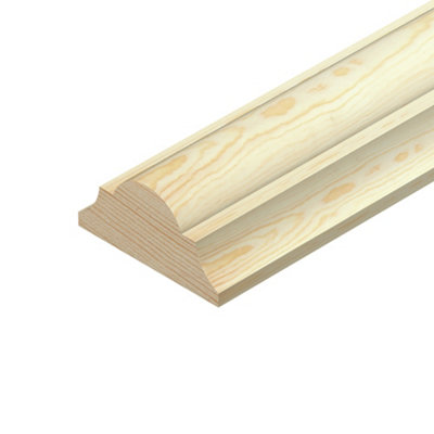 Cheshire Mouldings Decorative Unfinished Natural Pine Dado Rail (L)2400Mm (W)41Mm (T)20Mm