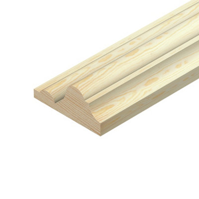 Cheshire Mouldings Decorative Unfinished Natural Pine Dado Rail (L)2400Mm (W)45Mm (T)20Mm