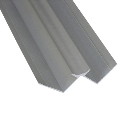 Splashwall Laminate Panel Internal Corner Joint (L)2420Mm (T)11Mm - Satin Anodised Silver Effect