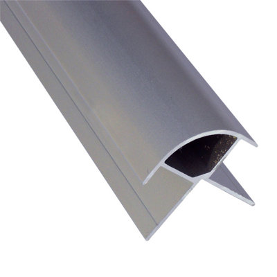 Splashwall Laminate Panel External Corner Joint (L)2420Mm (T)11Mm - Satin Anodised Silver Effect