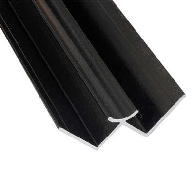 Splashwall Laminate Panel Internal Corner Joint (L)2420Mm (T)10Mm - Black