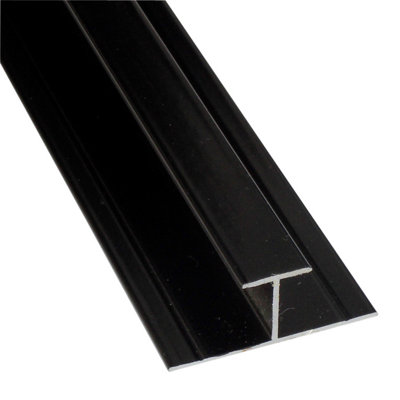 Splashwall Laminate H-Joint Panel Straight Joint (L)2420Mm (T)11Mm - Black