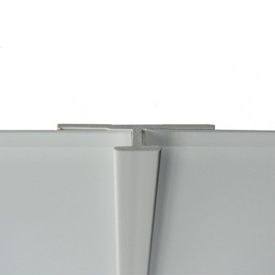 Splashwall Composite H-Joint Panel Straight Joint (L)2440Mm (T)4Mm - White