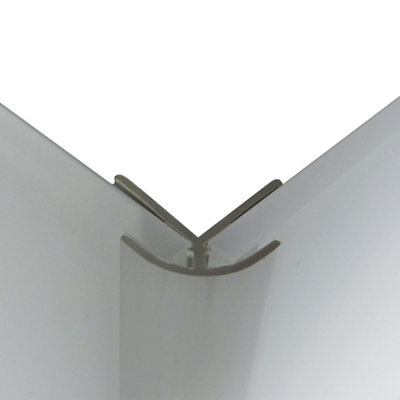 Splashwall Composite Panel External Corner Joint (L)2440Mm (T)4Mm - White