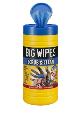 Big Wipes Scrub & Clean Unscented Wipes, Pack Of 80