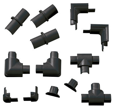 D-Line Black Micro 13 Piece Trunking Kit (D)8Mm, (W)16Mm