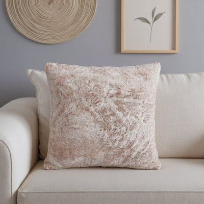 B&Q Stone Rabbit Faux Fur Effect Indoor Cushion, (L)43Cm X (W)43Cm