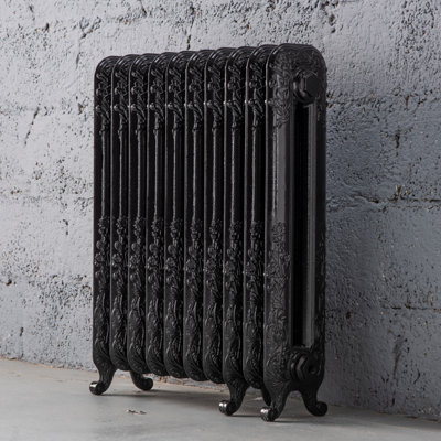 Arroll Daisy Cast Iron Black 10 Column Radiator, (W)684Mm X (H)794Mm