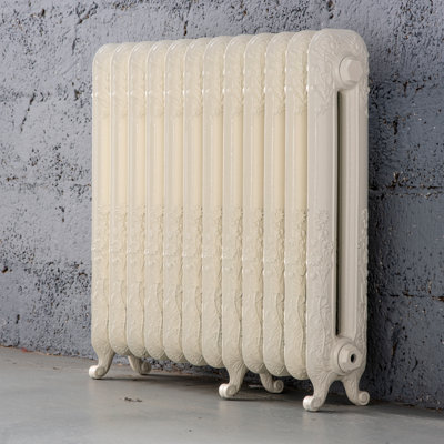 Arroll Daisy Cast Iron Cream 12 Column Radiator, (W)814Mm X (H)794Mm