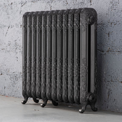 Arroll Daisy Cast Iron Grey 12 Column Radiator, (W)814Mm X (H)794Mm