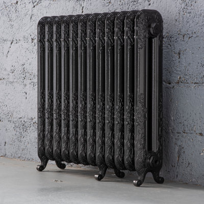 Arroll Daisy Cast Iron Pewter 12 Column Radiator, (W)814Mm X (H)794Mm