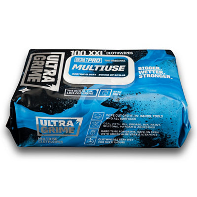 Ultragrime Pro Unscented Multi-Surface Wipes, Pack Of 100