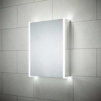 Sensio Ainsley Wall-Mounted Illuminated Mirrored Bathroom Cabinet With Shaver Socket (W)564Mm (H)700Mm