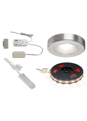 Sensio Pantry Stainless Steel Effect Mains-Powered Led Variable White Cabinet Strip Light Ip20