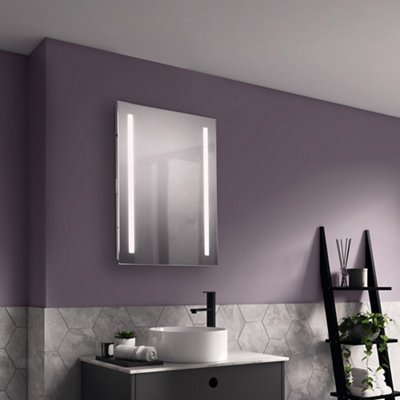 Sensio Kai Rectangular Wall-Mounted Bathroom Illuminated Contemporary Mirror (H)70Cm (W)50Cm