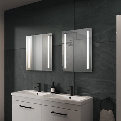 Sensio Isla Rectangular Wall-Mounted Bathroom Illuminated Contemporary Mirror (H)50Cm (W)39Cm